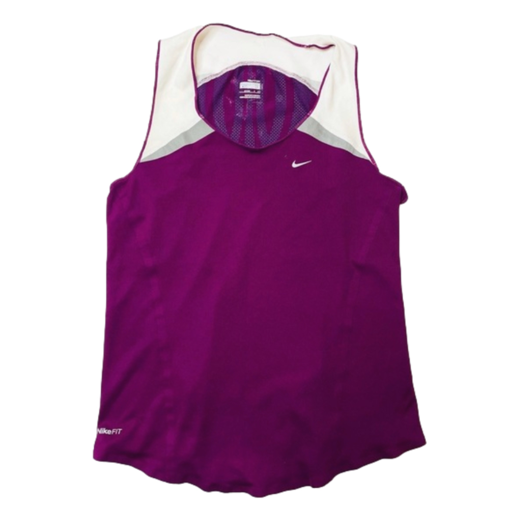 NIKE Fit Dry Magenta Purple Sleeveless Racerback Athletic Tank Top Size Small
